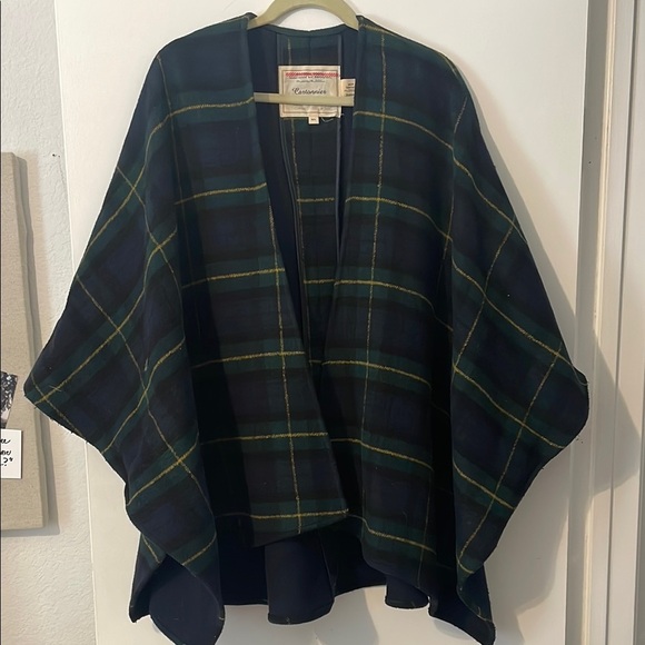 Cartonnier Plaid Cape - Green and Blue - Picture 1 of 9
